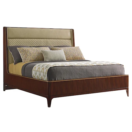 Empire King-Sized Bed with Quilted Leather Shelter Headboard